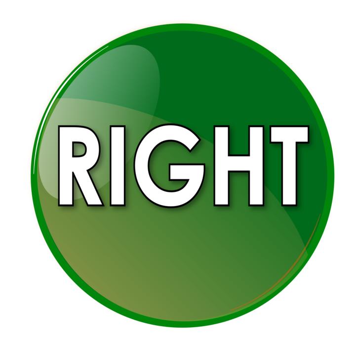 right on the green button