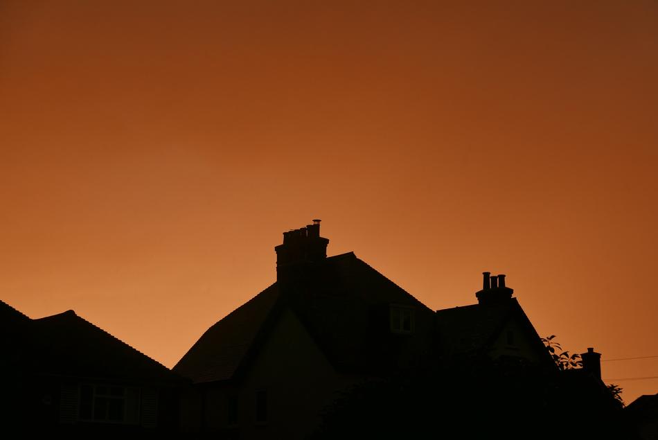evening village landscape