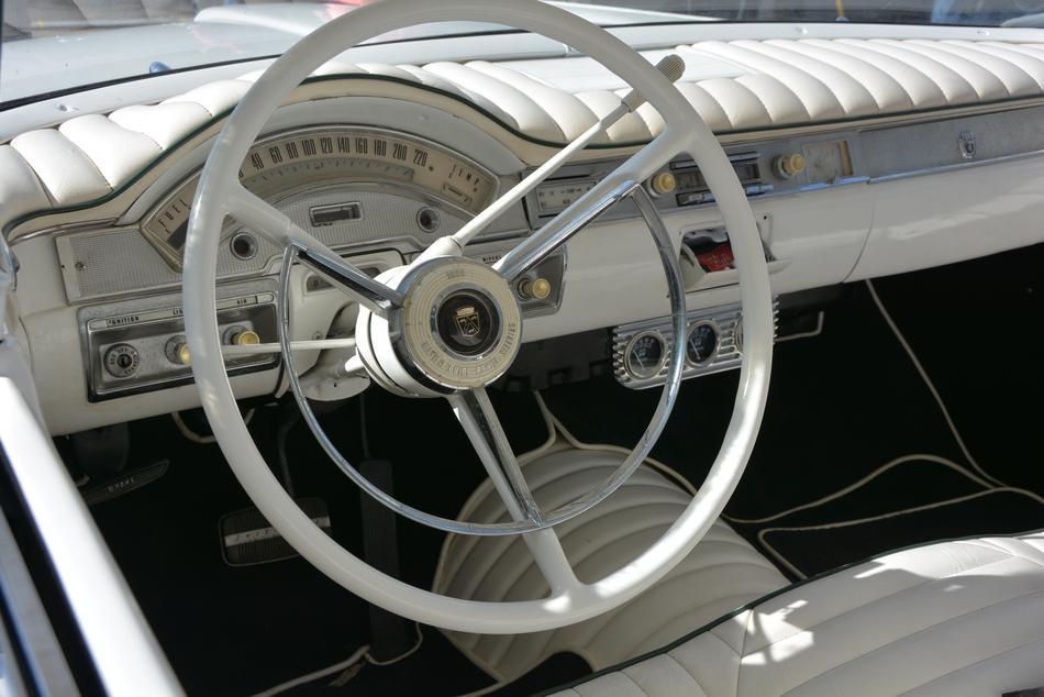 Old Car Dashboard Steering Wheel
