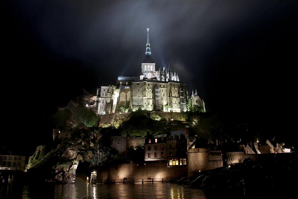 castle in the light of the lanterns