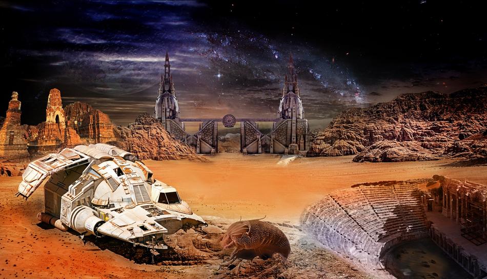 a cosmic beautiful landscape