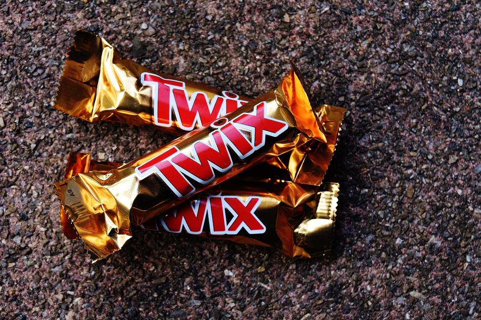 delicious twix chocolates on the table
