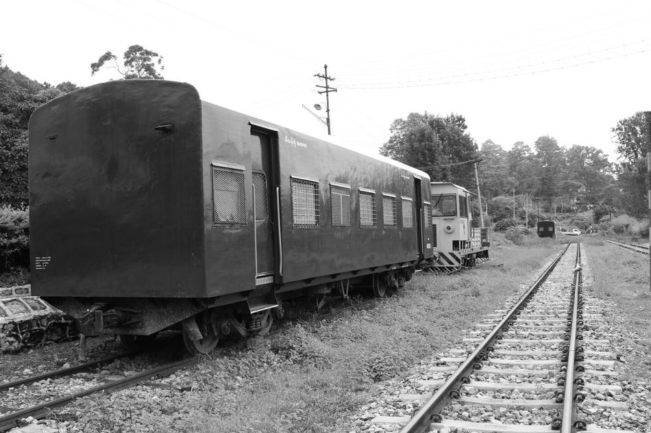 the old train on the field