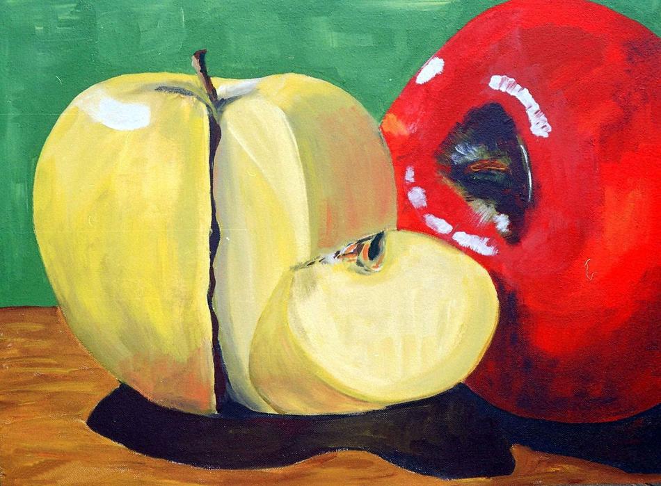Drawing apples in watercolor