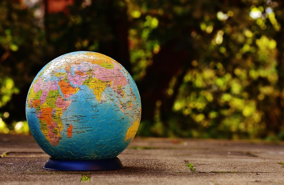 colored globe on the table