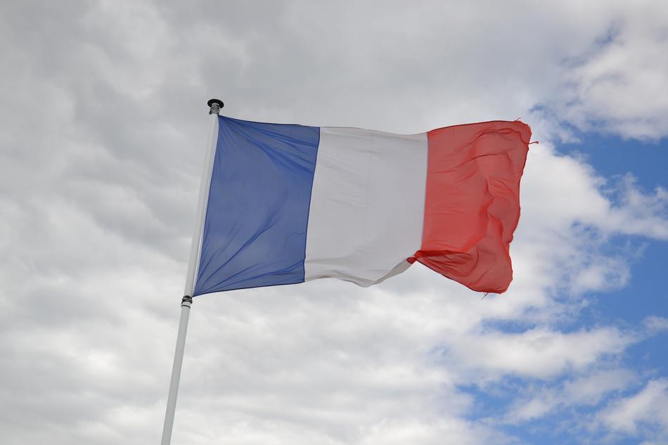 French flag against the sky