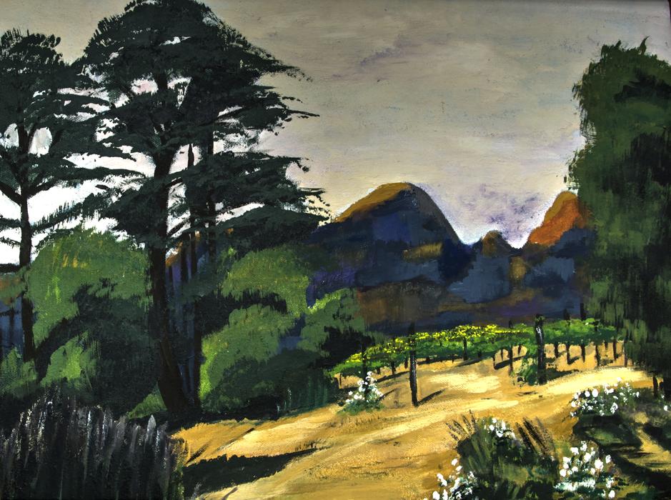 painted landscape acrylic paint