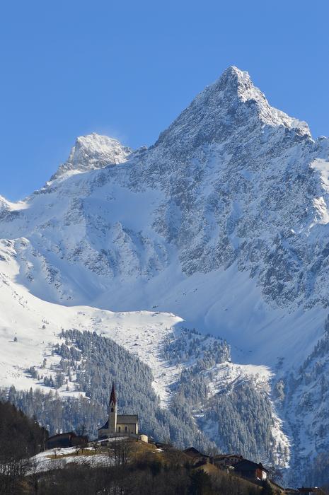 high mountain with snow view