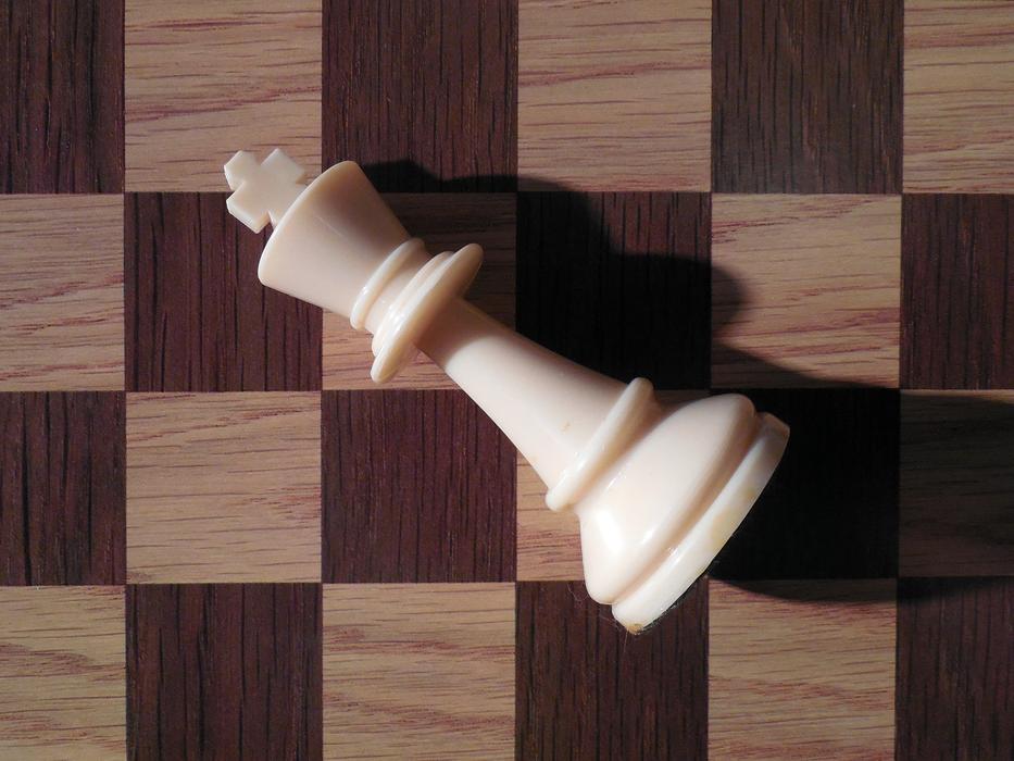 white piece on a chessboard