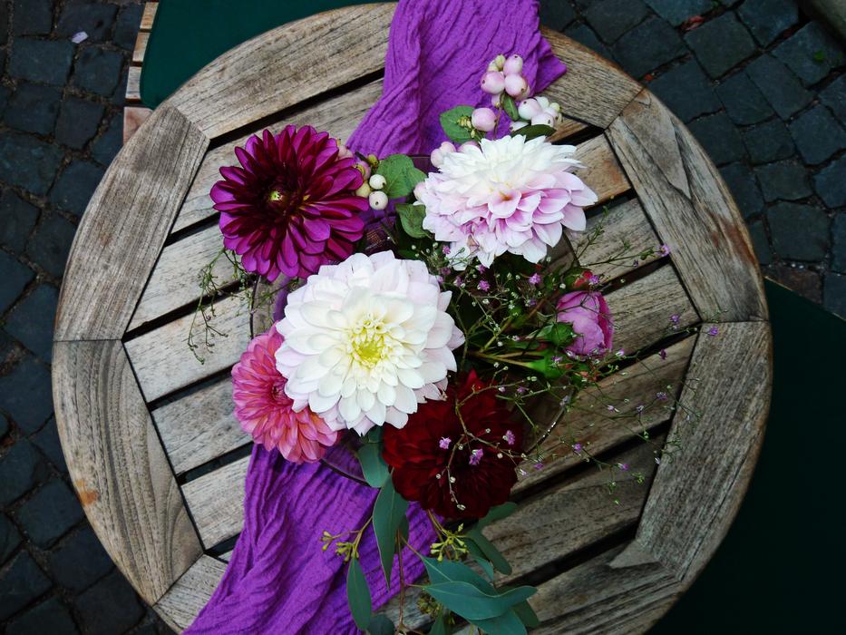 Flowers of the field on the table