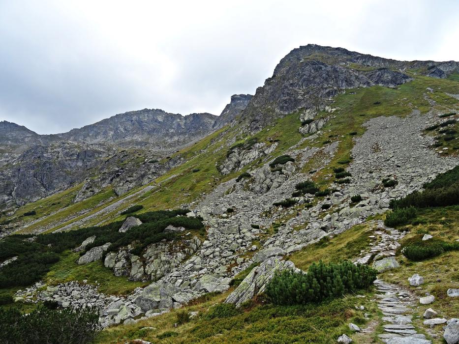 cliff tops and hiking trail, tatry