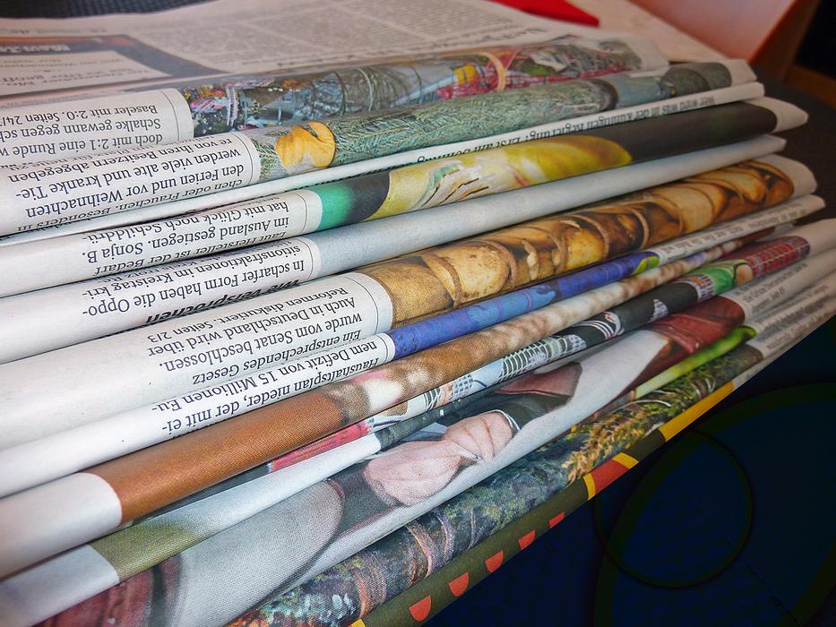 folded newspaper on the table