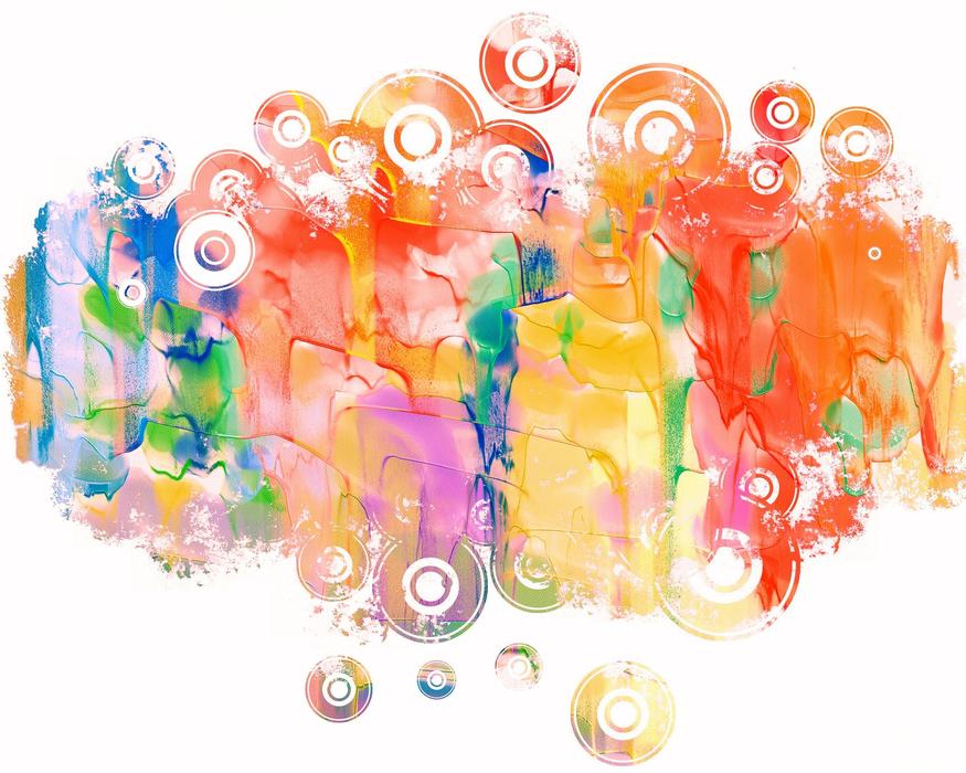 watercolor drawing with circles