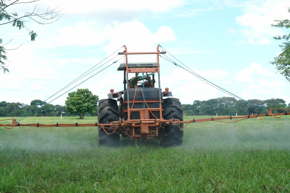 farm tractor in the grass