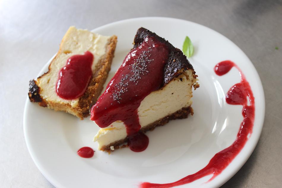 sweet cake with jam on a plate
