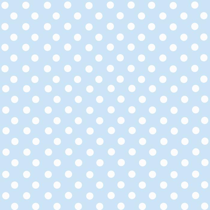 the background is blue with white dots