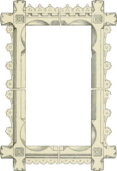 white wooden frame with patterns