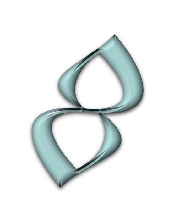 swirling number eight blue