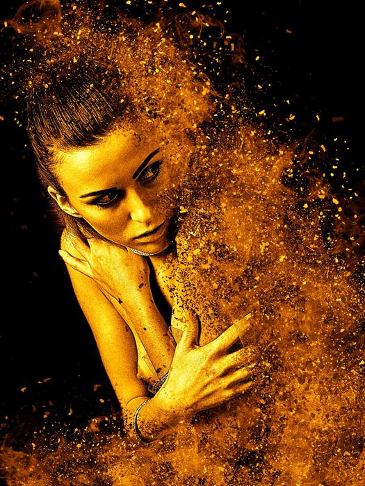 beautiful woman dust portrait