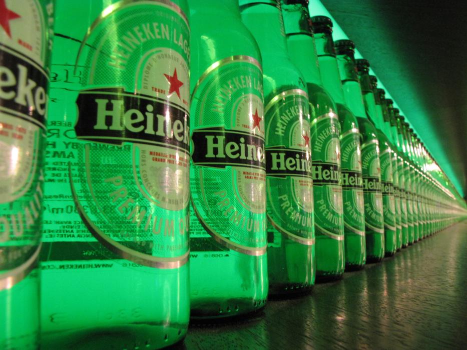 beer bottles in the bar