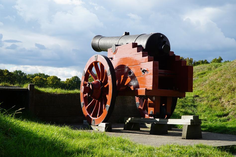 old military gun in the field