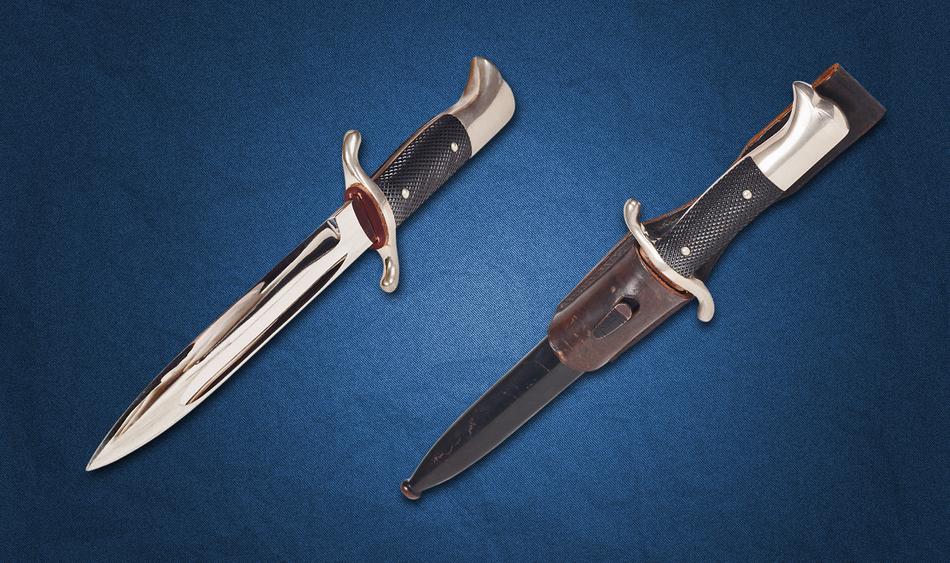 knives on a blue background