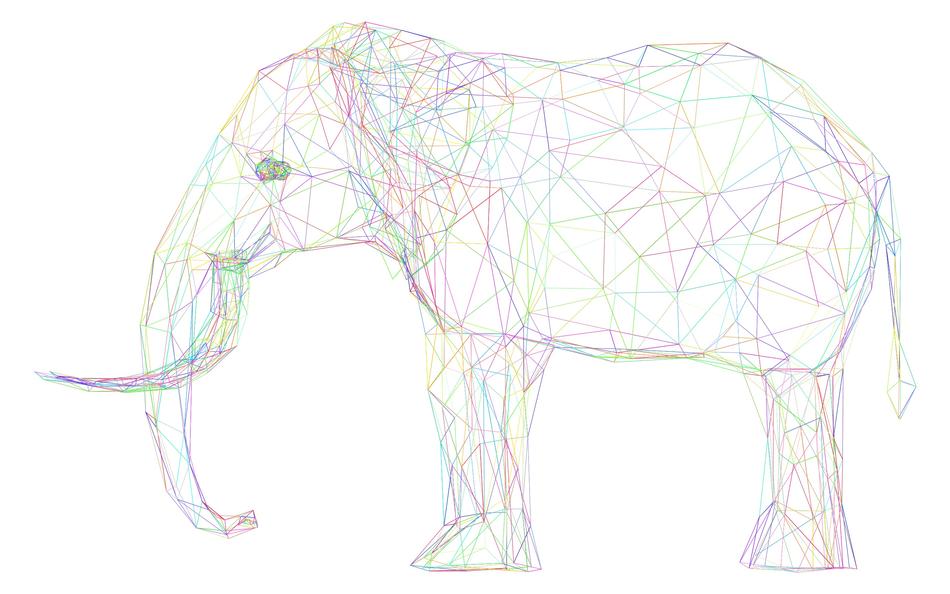 3d abstract art elephant drawing