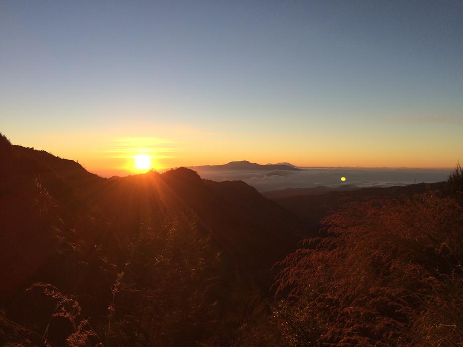 sunrise over mountains in Bali
