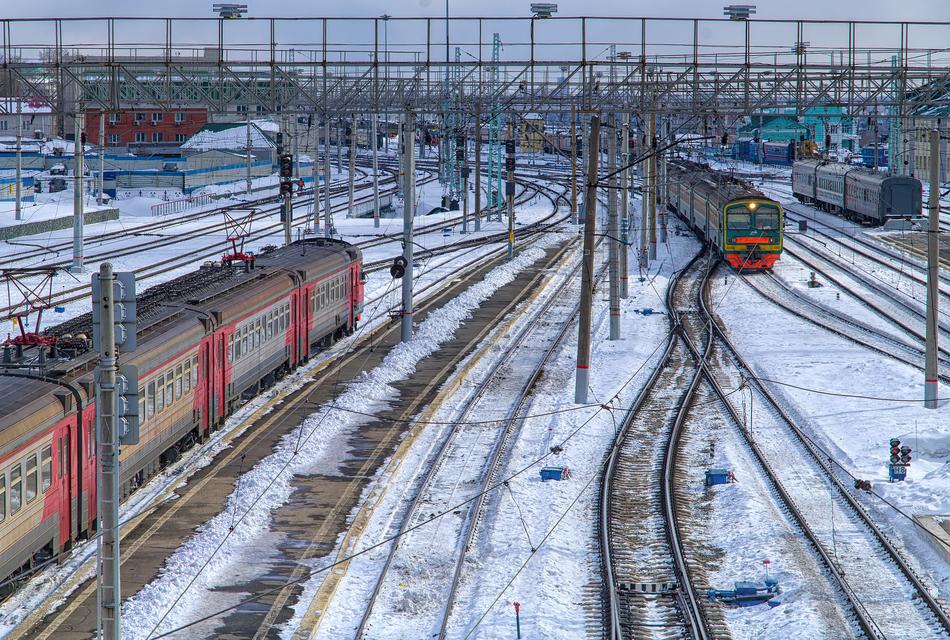 Railway Winter Train