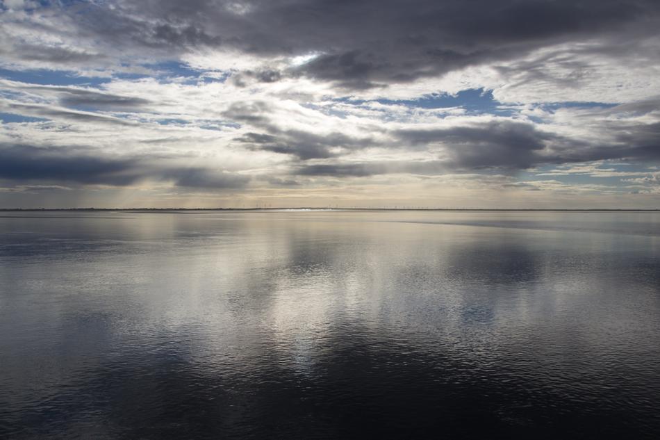 beautiful lake with a view of the sky
