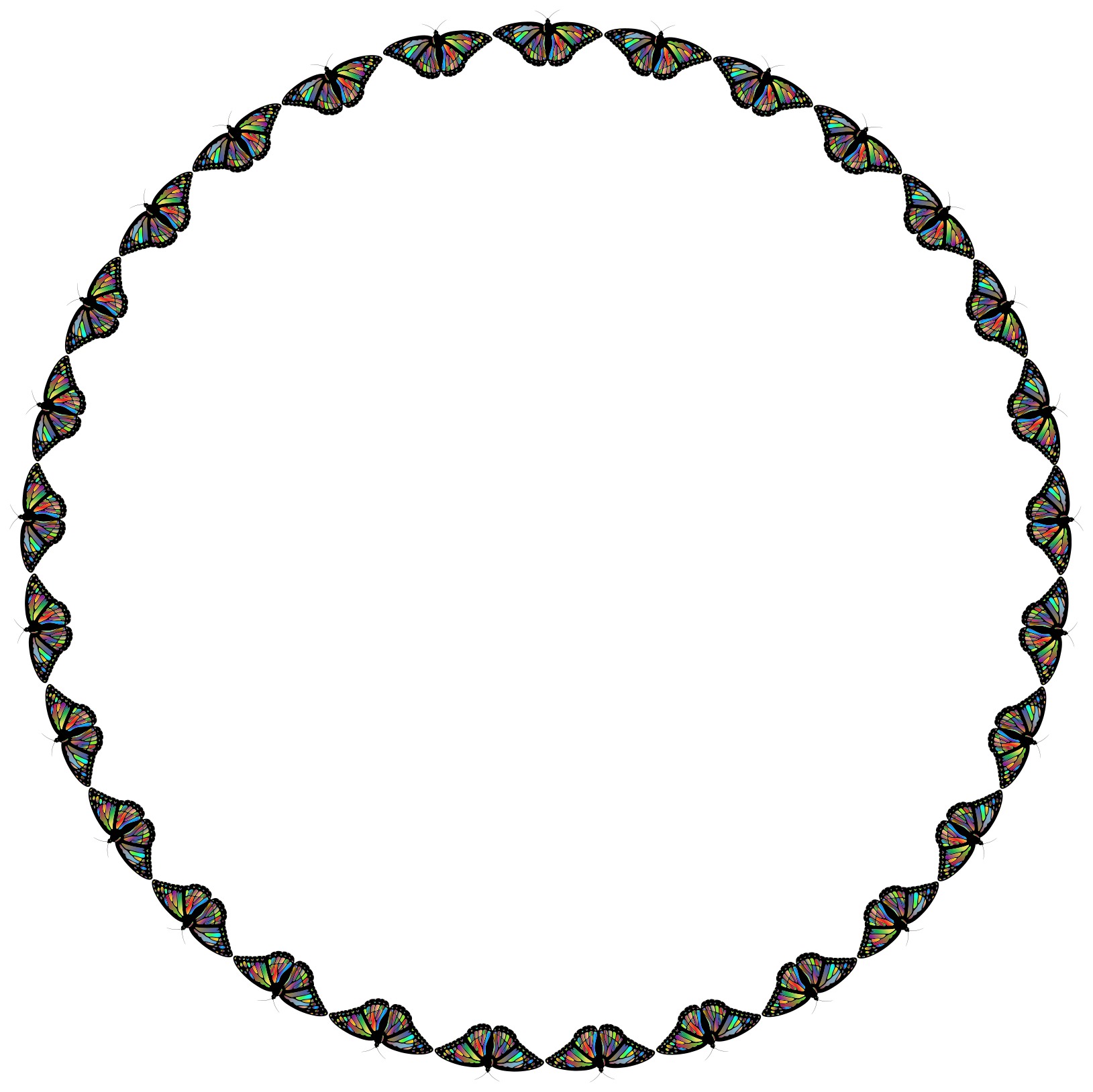 Butterfly as a round frame decoration free image download