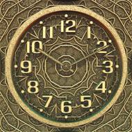 patterned clock on the wall