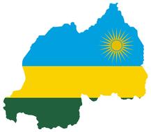 Africa flag on the outline map