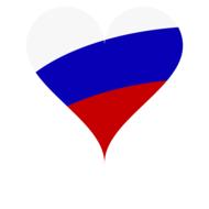 Russia heart flag view