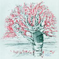 tree bird growth drawing