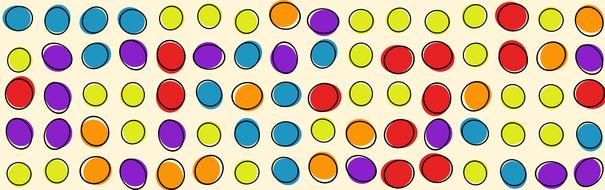 retro banner with colored circles drawn