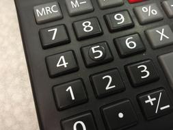 white numbers on the calculator buttons