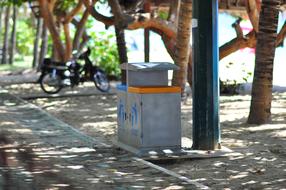 Trash Dustbin on Beach