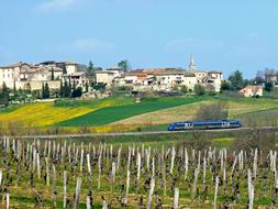 Landscape of Train railway in city