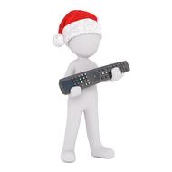 a white man with a remote control in a hat