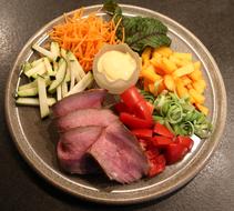 meat and vegetables cooking