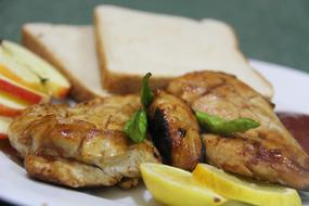 roast meat with bread