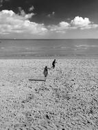 happy couple on a sandy beach