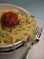 pasta and sauce