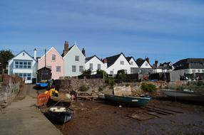 cozy village by the boats