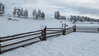 Snowy Fence outdoors