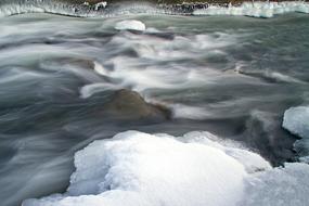 cold blocks of ice in the ocean