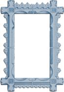 blue wooden frame on white background