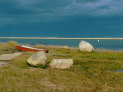 Boat Red Grass