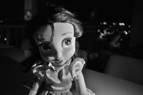 monochrome picture of the doll